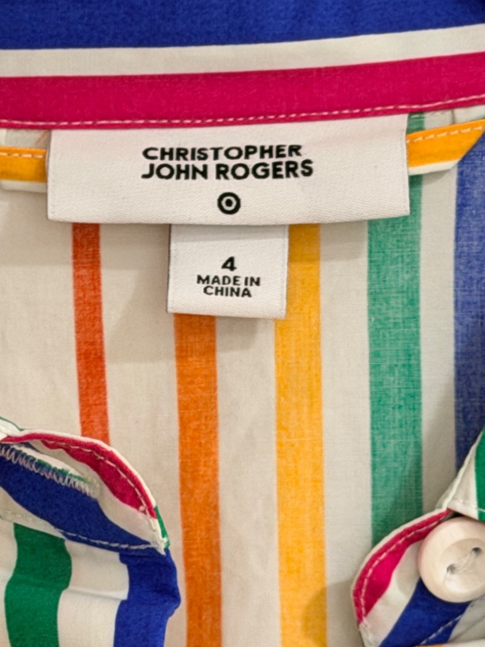 Christopher John Rogers Stripe Midi Shirt Dress with tie waist Women's size 4 - Picture 2 of 5
